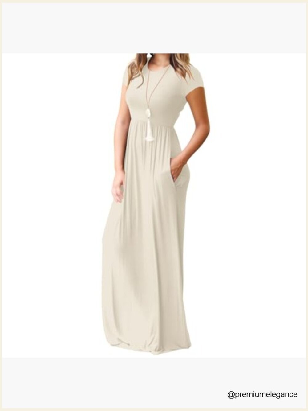 Rayon Blend Maxi Dress with Pockets, Casual Long Dress for Vacation - Picture 2 of 6